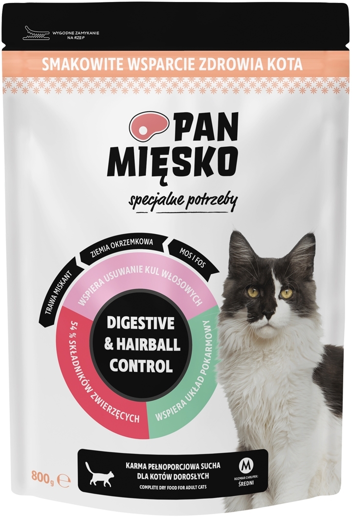 Pan Mięsko specjalne potrzeby Digestive & Hairball indyk adult 800 g
