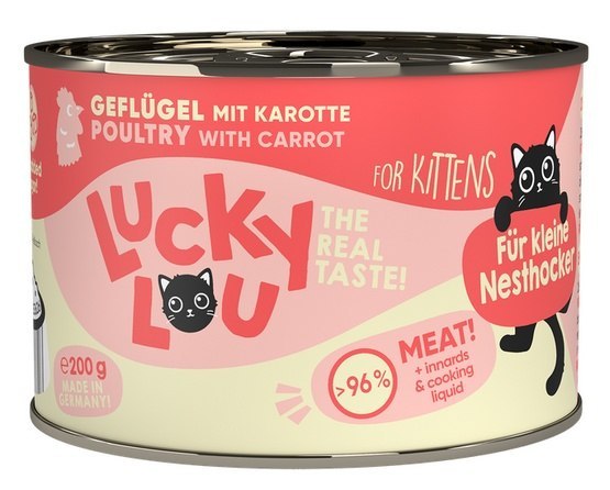 Lucky Lou Lifestage drób z marchewką kitten 200 g