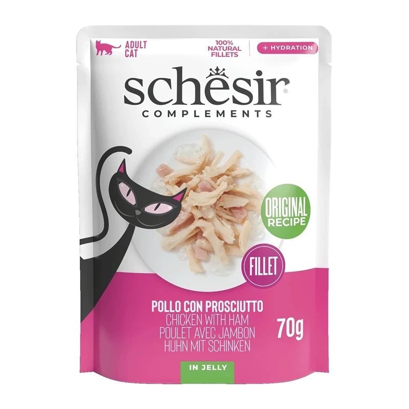 Schesir Complements kurczak, szynka kawałki adult 70 g