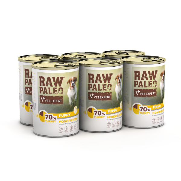 VetExpert Raw Paleo indyk puppy 400 g × 6