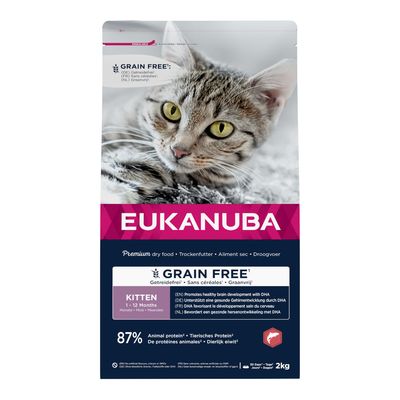 Eukanuba Grain Free łosoś kitten 2 kg × 3