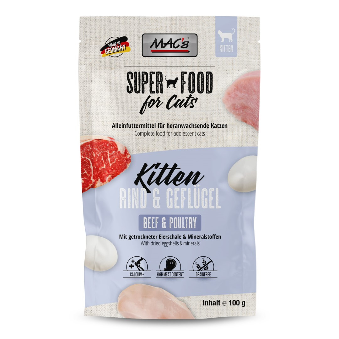 MAC's Super Food for Cats drób, wołowina kitten 100 g