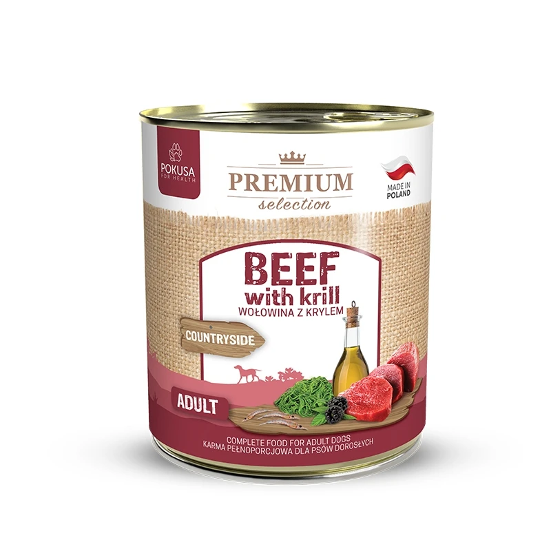 Pokusa Premium Selection kryl, wołowina adult 800 g
