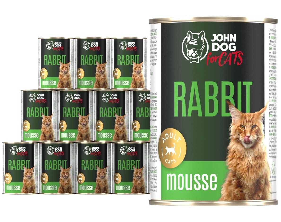 John Dog For Cats królik pasztet adult 400 g × 12