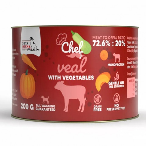 Syta Micha Chef cielęcina z warzywami adult 200 g