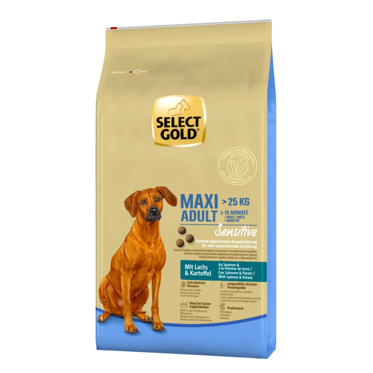 Select Gold Sensitive łosoś adult duże rasy 12 kg