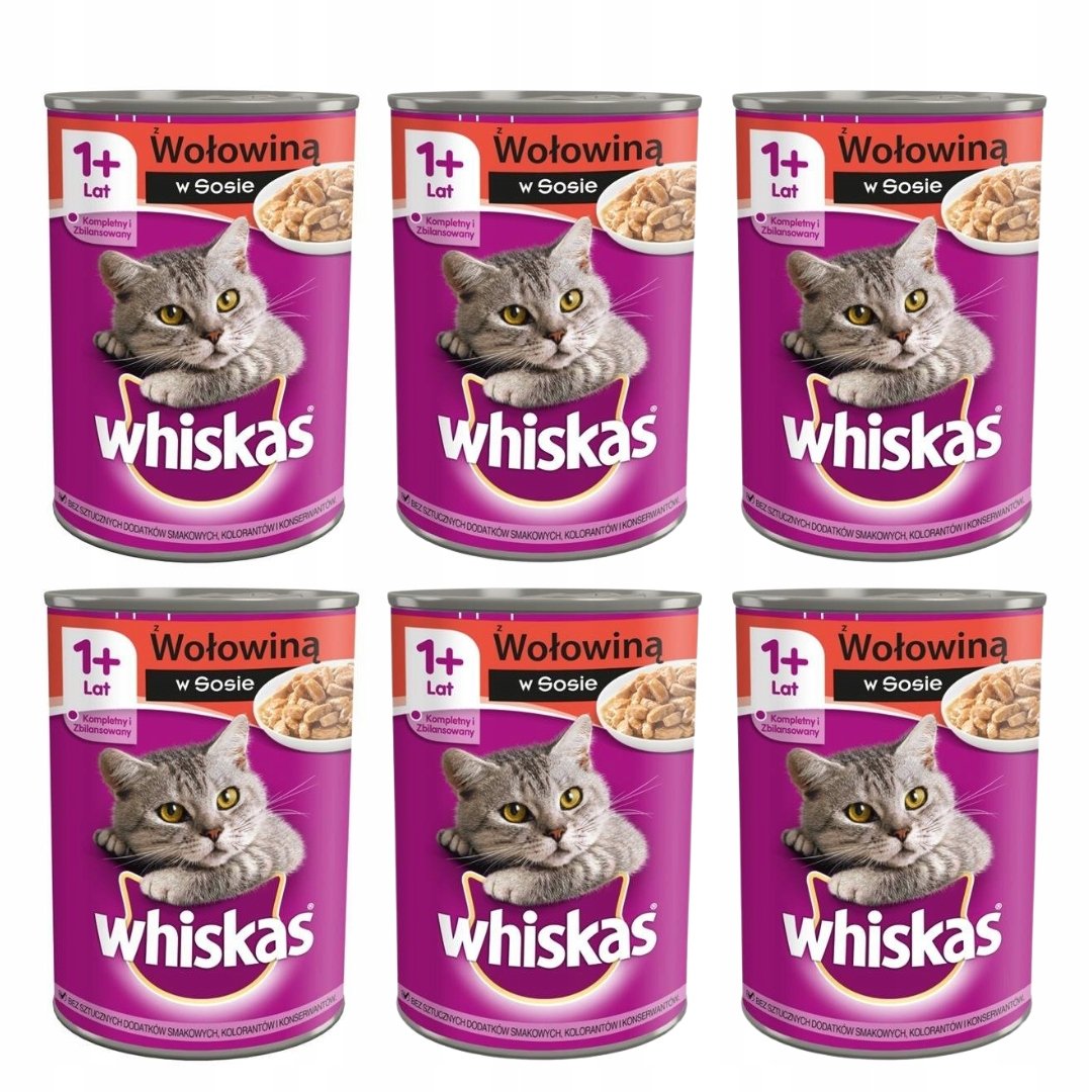 Whiskas wołowina w sosie adult 400 g × 6
