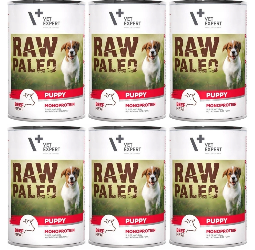 VetExpert Raw Paleo wołowina puppy 400 g × 6