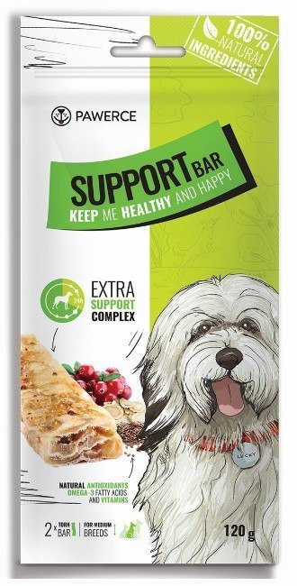 Pawerce Support Bar wołowina średnie rasy 60 g × 2