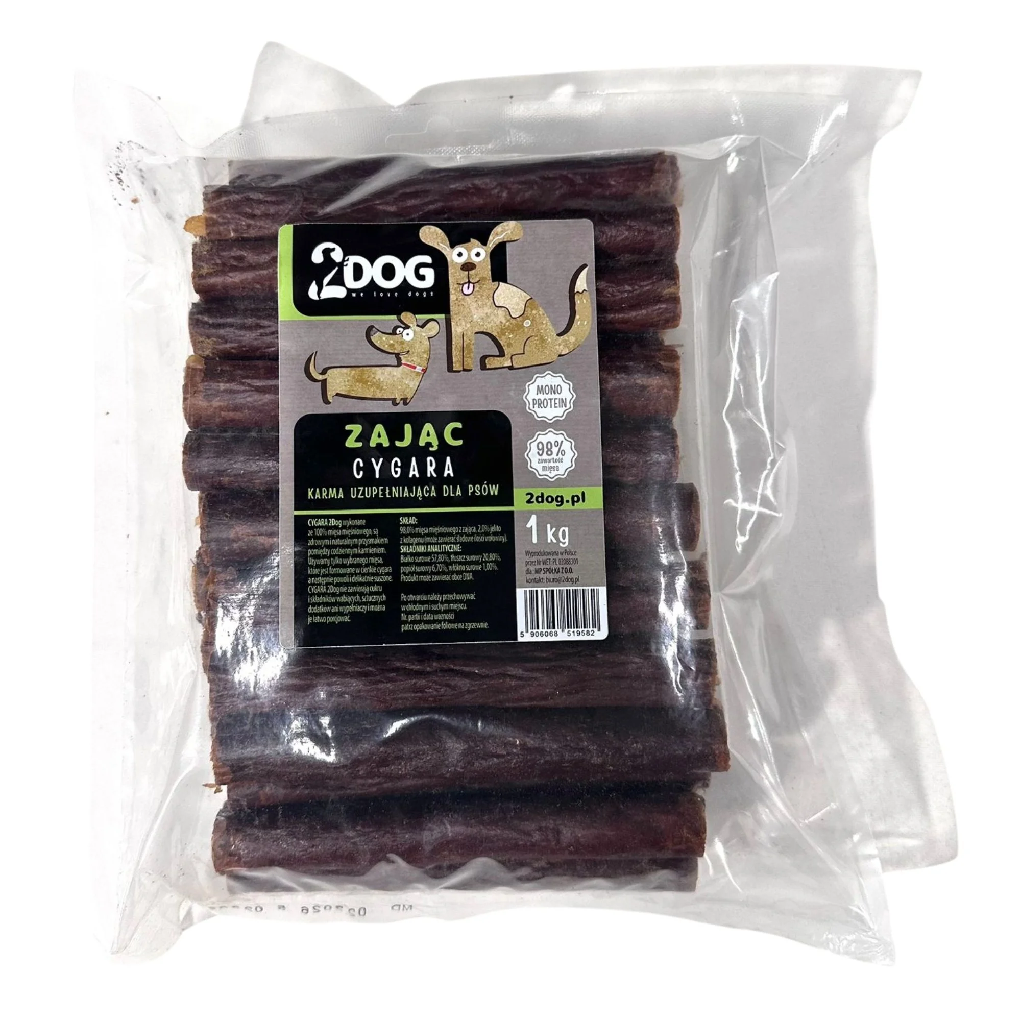 2Dog Cygara zając 1 kg