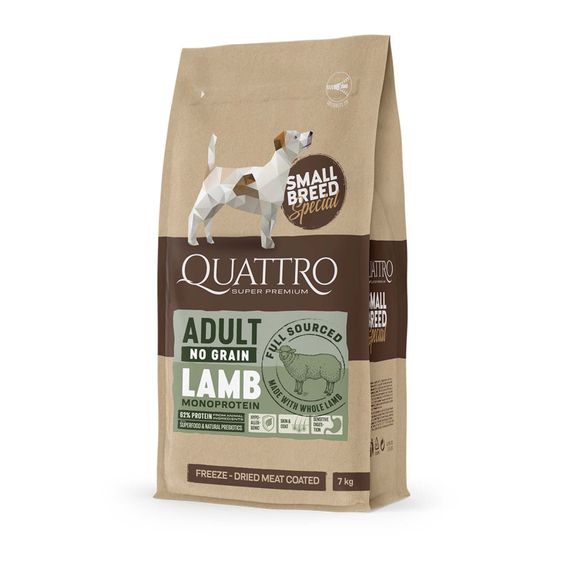 Quattro No Grain jagnięcina adult małe rasy 7 kg