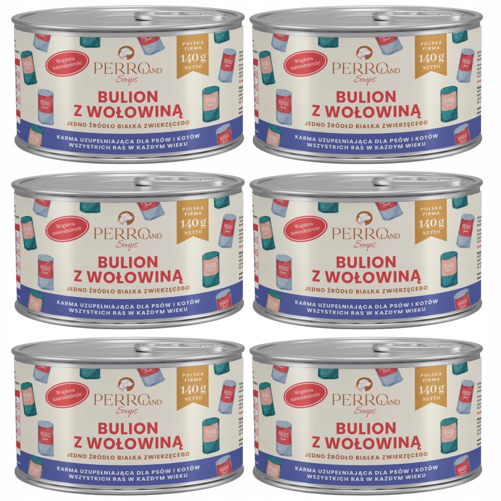 Perro PERROland Soups wołowina 140 g × 6