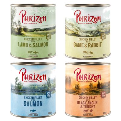 Purizon dziczyzna, indyk, jagnięcina, królik, kurczak, wołowina, łosoś adult 800 g × 6