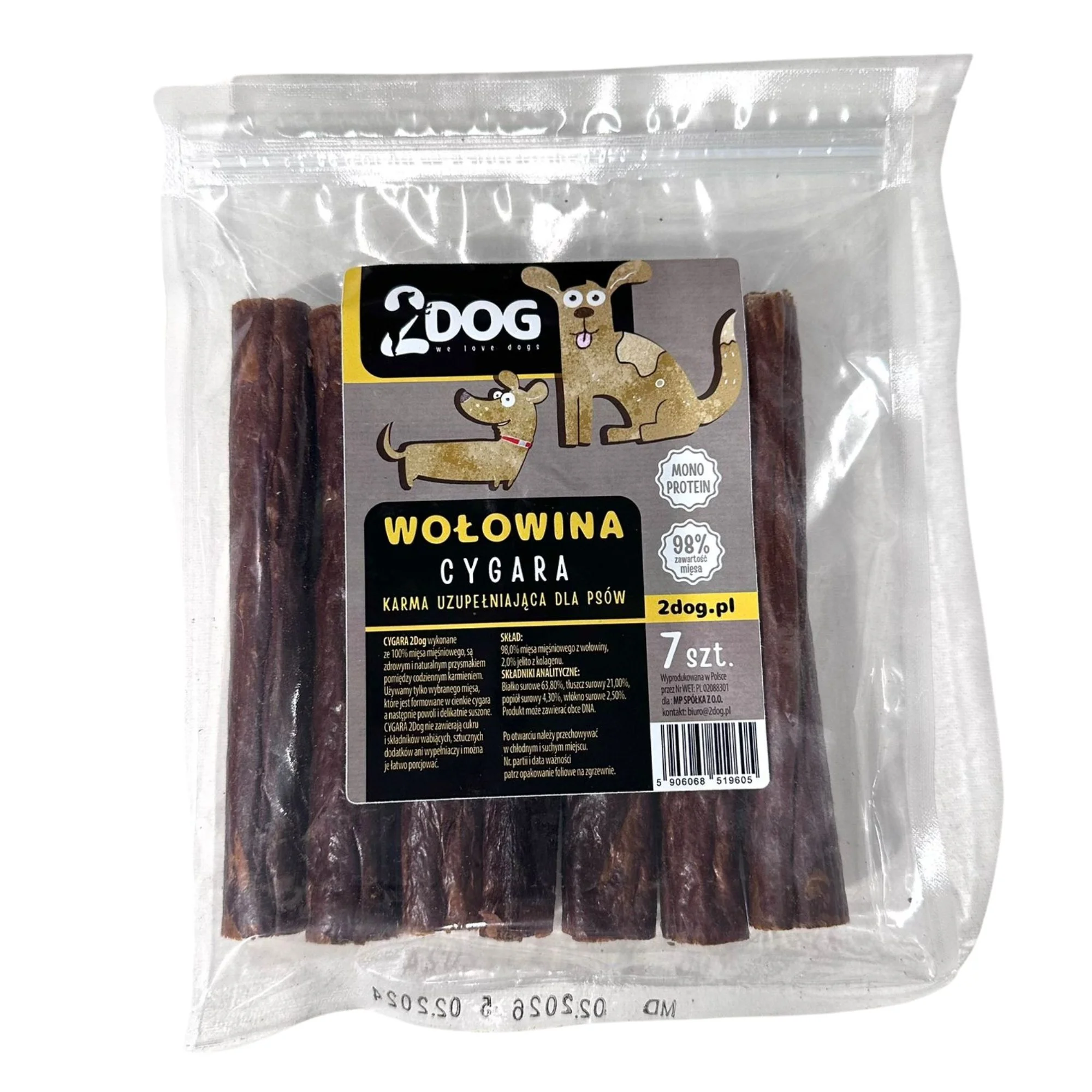 2Dog wołowina 21 g × 7