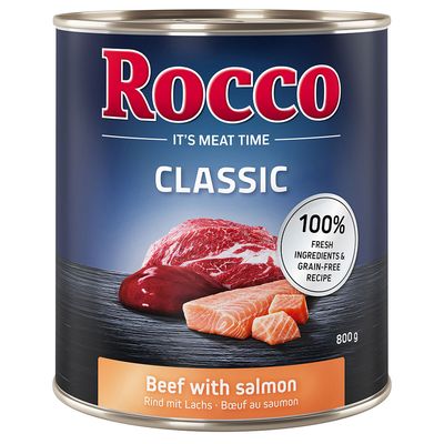 Rocco Classic wołowina, łosoś adult 800 g × 6