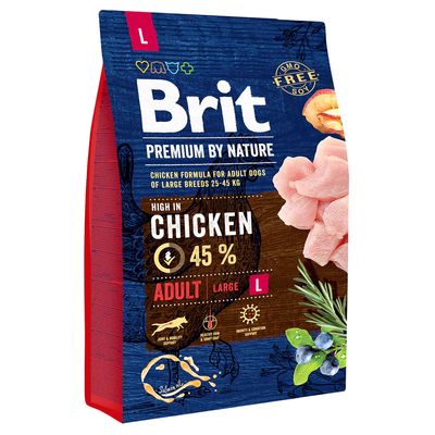 Brit By Nature kurczak adult duże rasy 3 kg × 2