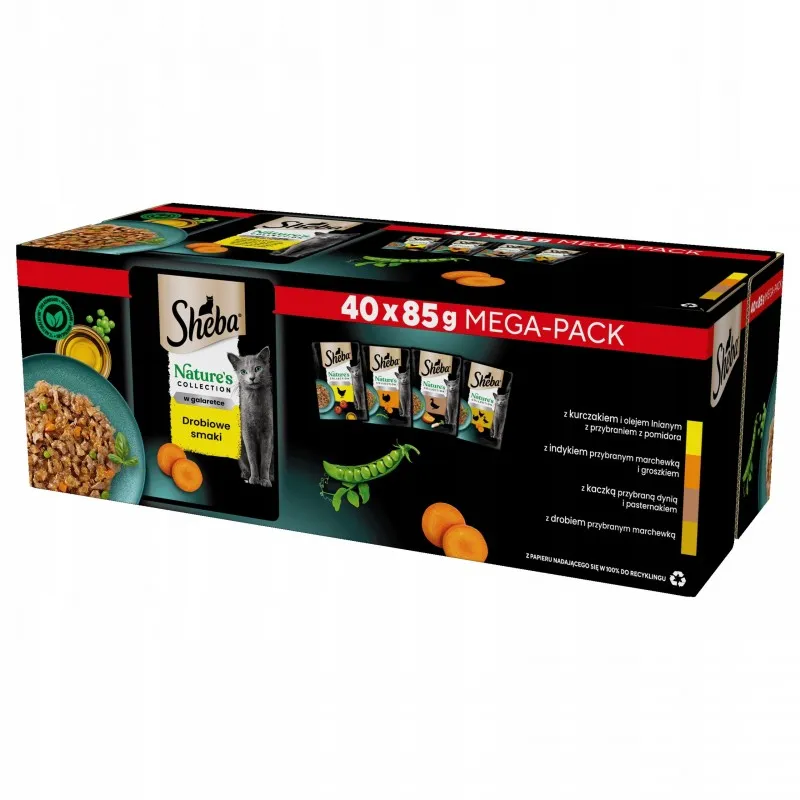 Sheba Nature's Collection mix smaków w galaretce adult 85 g × 40