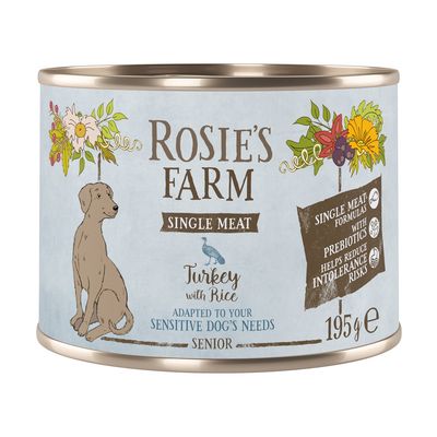 Rosie's Farm Single Meat indyk senior 195 g × 6