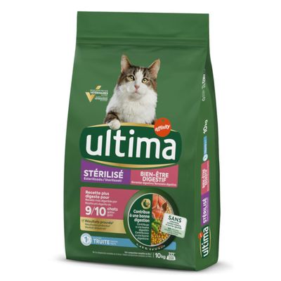 Ultima Cat Sterilised Sensitive pstrąg 10 kg × 2