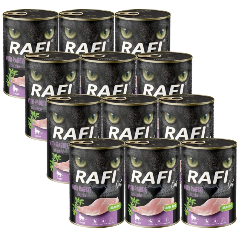 Rafi Cat Sterilised królik adult 400 g × 12