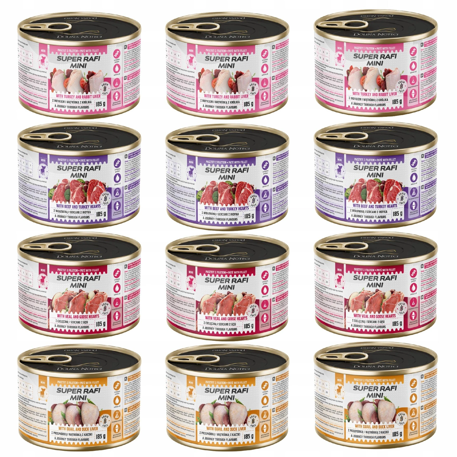 Dolina Noteci Super Rafi Mini mix smaków małe rasy 185 g × 12