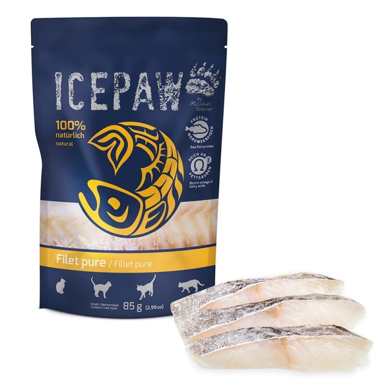 ICEPAW Filet Pure dorsz, łosoś kawałki adult 85 g