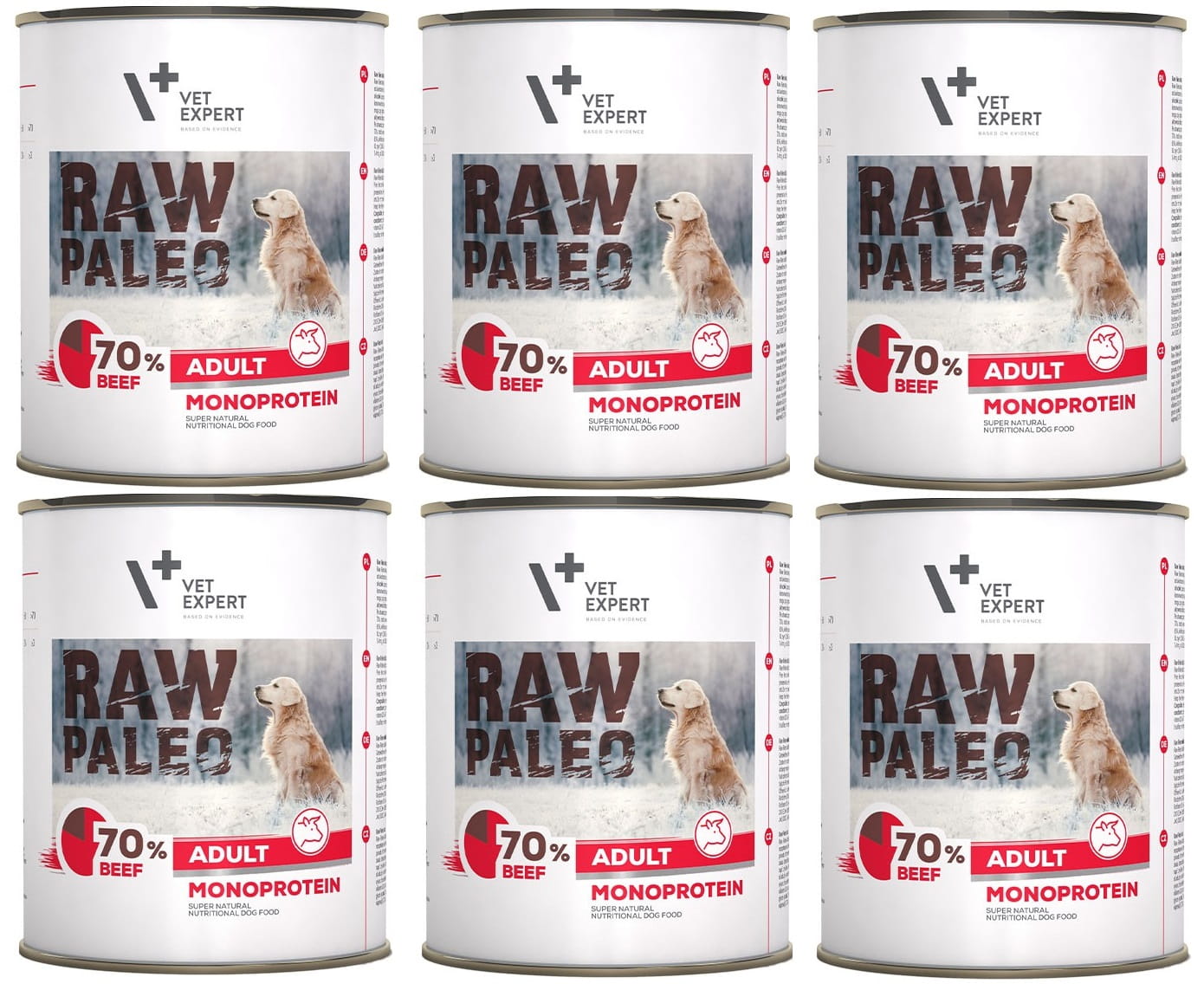 VetExpert Raw Paleo wołowina adult 800 g × 6