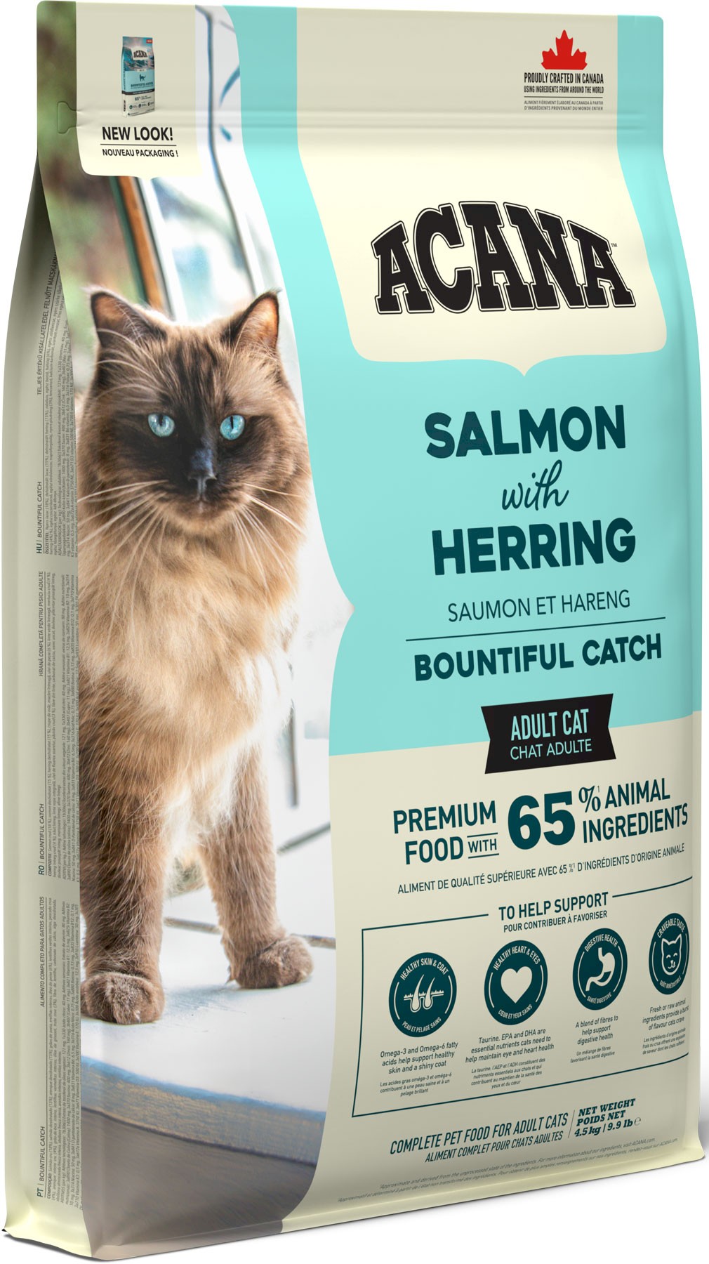 Acana Bountiful Catch Skin & Coat morszczuk, pstrąg, łosoś, śledź adult 4,5 kg