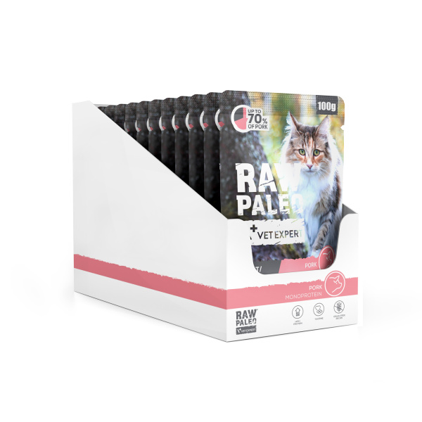 VetExpert Raw Paleo Sterilised wieprzowina adult 100 g × 12