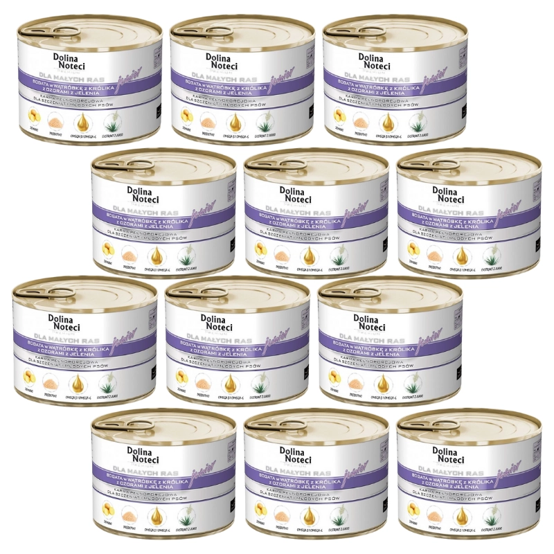 Dolina Noteci Premium jeleń, królik junior małe rasy 185 g × 12