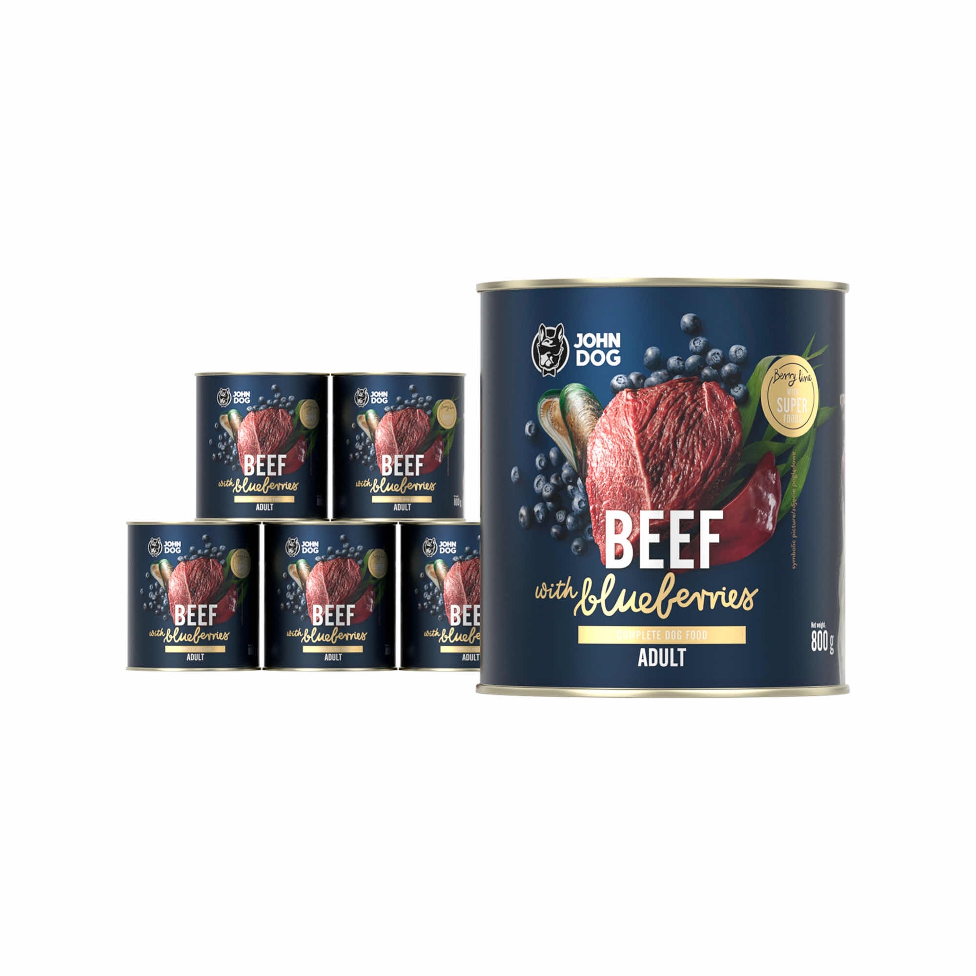 John Dog Berry Line wołowina adult 800 g × 6