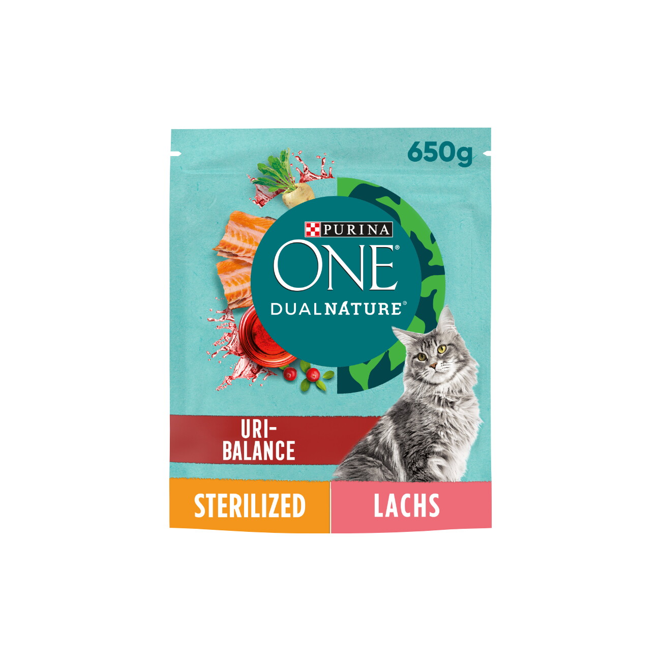 Purina ONE DualNature Sterilised Urinary łosoś adult 650 g