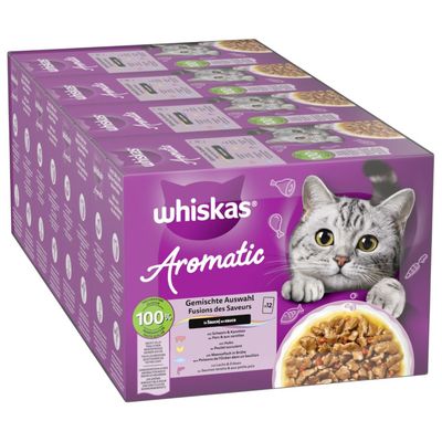 Whiskas Aromatic Selection mix smaków w sosie adult 85 g × 48