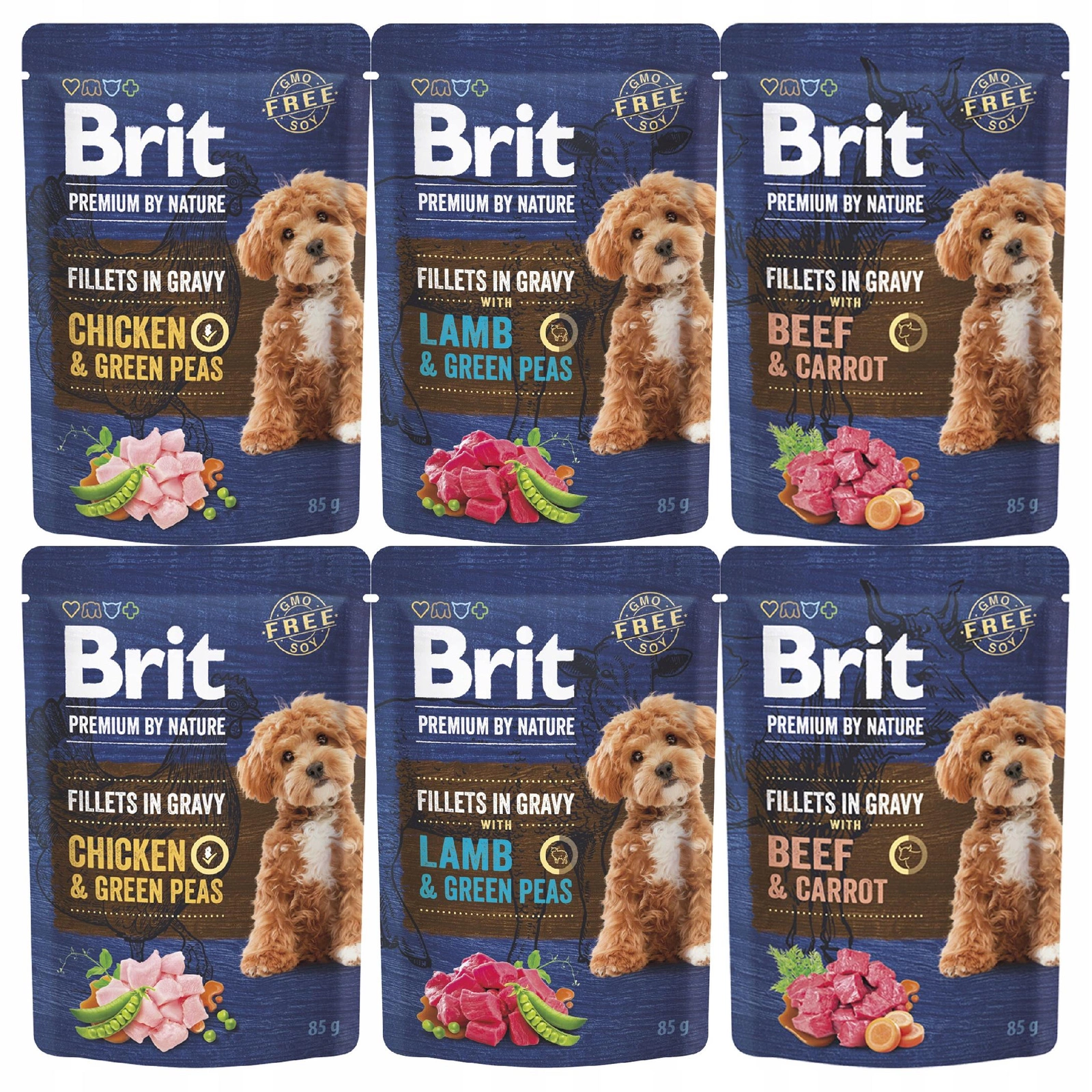 Brit By Nature mix smaków 85 g × 6