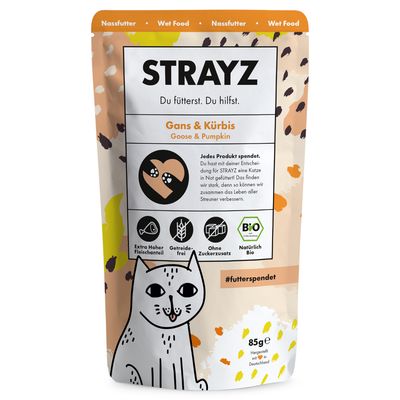 STRAYZ gęś z dynią adult 85 g × 12