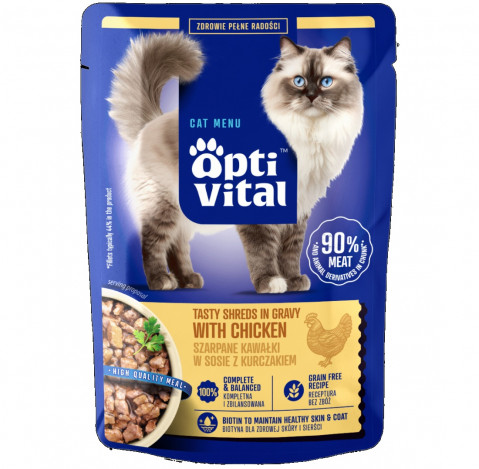 OptiVital Skin & Coat kurczak w sosie adult 85 g