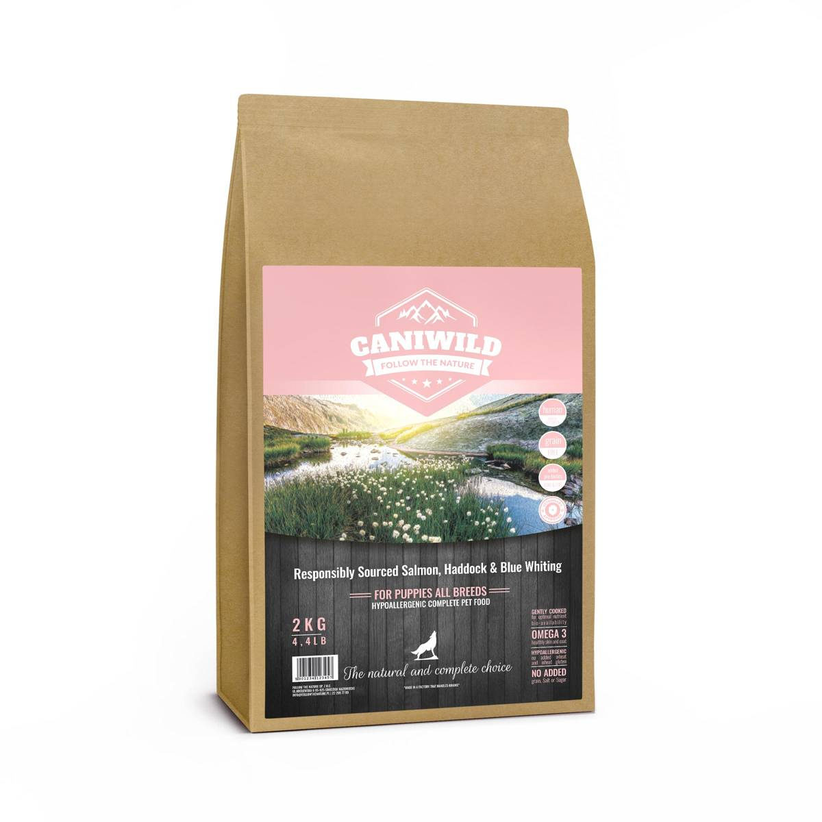Caniwild Responsibly Sourced biała ryba, plamiak, łosoś puppy 2 kg