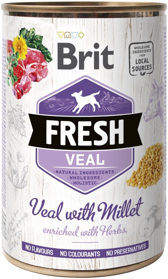 Brit Fresh cielęcina, proso adult 400 g