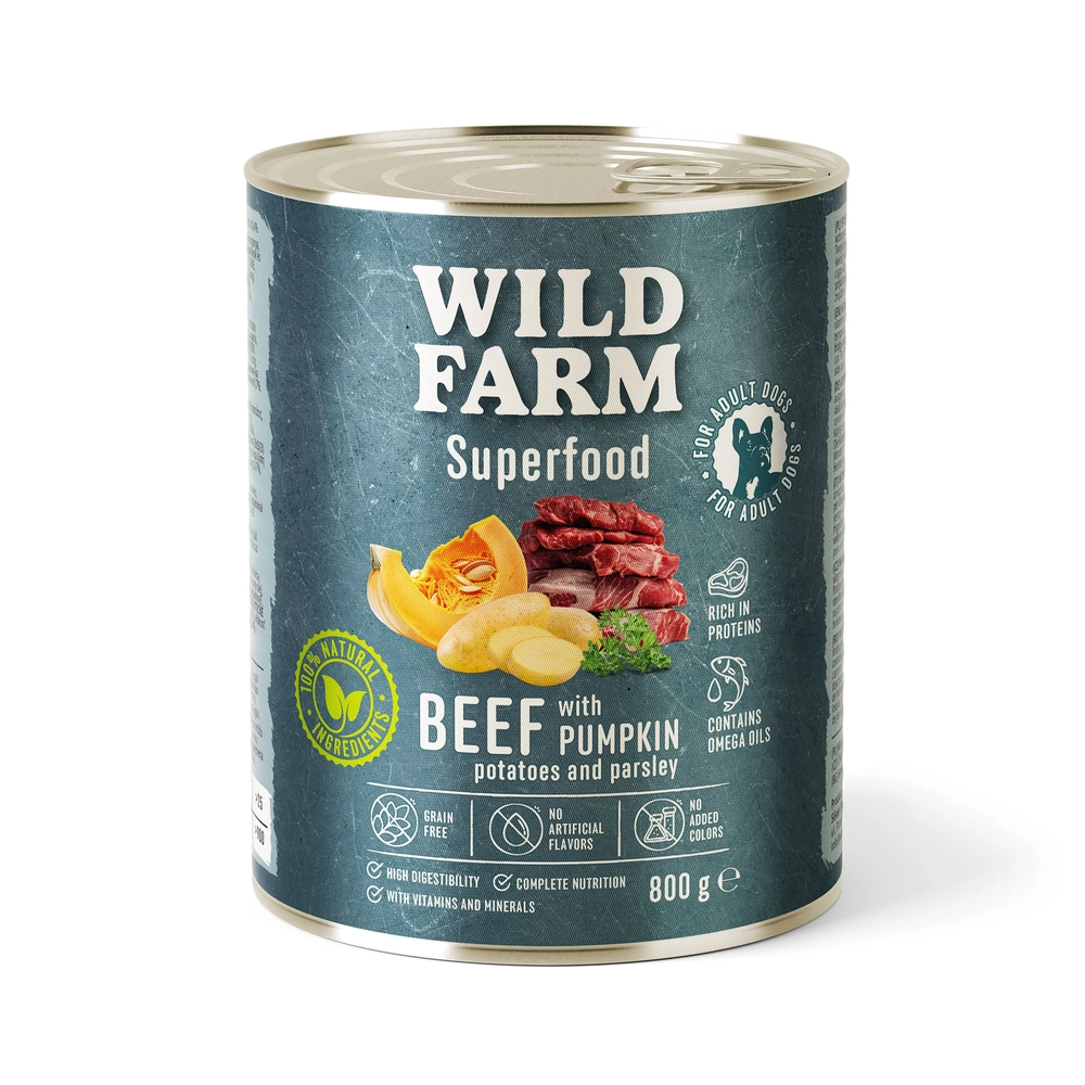 Wild Farm Superfood wołowina adult 800 g