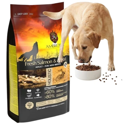 Ambrosia Sensitive Mini łosoś, królik adult małe rasy 5 kg