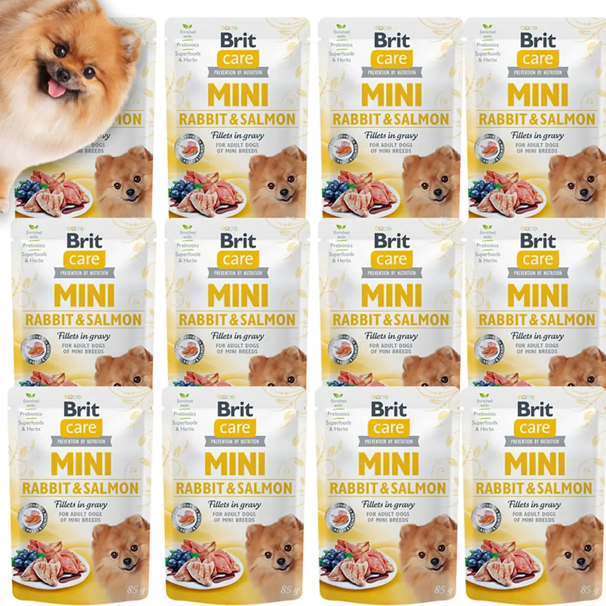 Brit Care królik, ryba adult małe rasy 85 g × 12