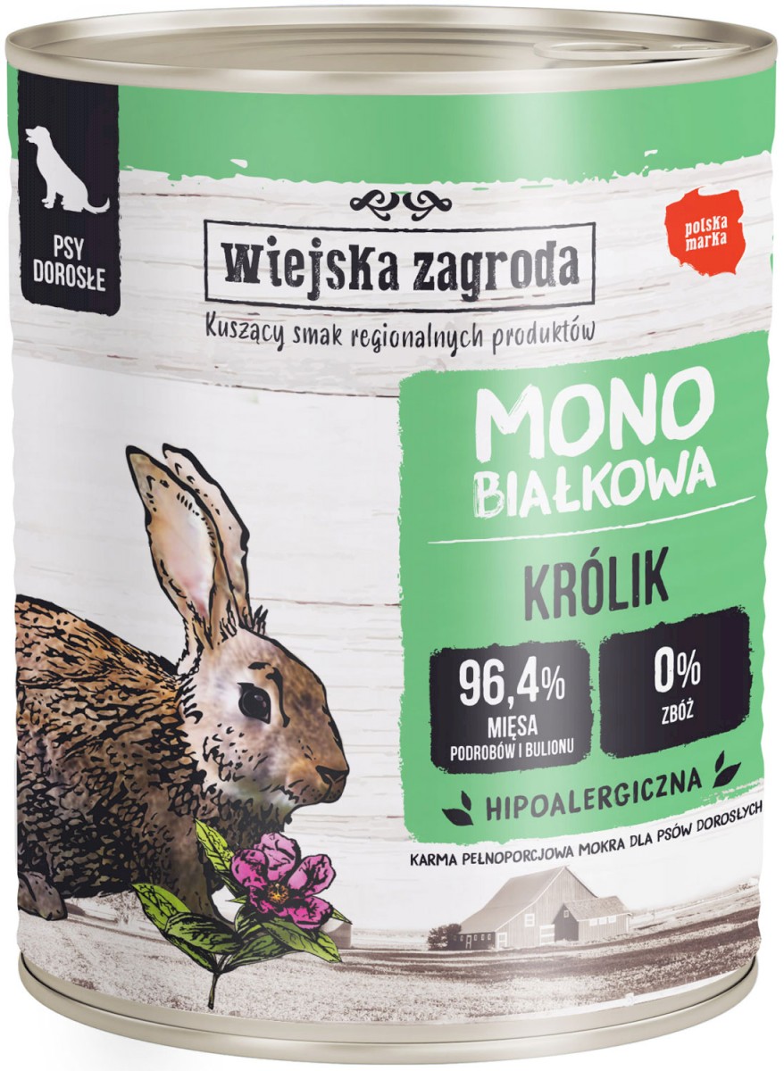 Wiejska Zagroda Monobiałkowa królik 800 g
