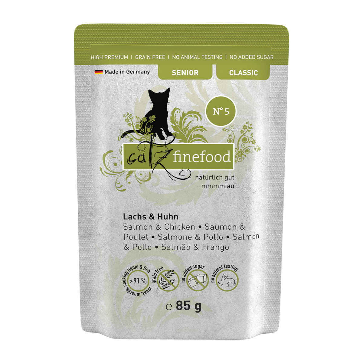Catz Finefood Classic kurczak, łosoś w bulionie senior 85 g