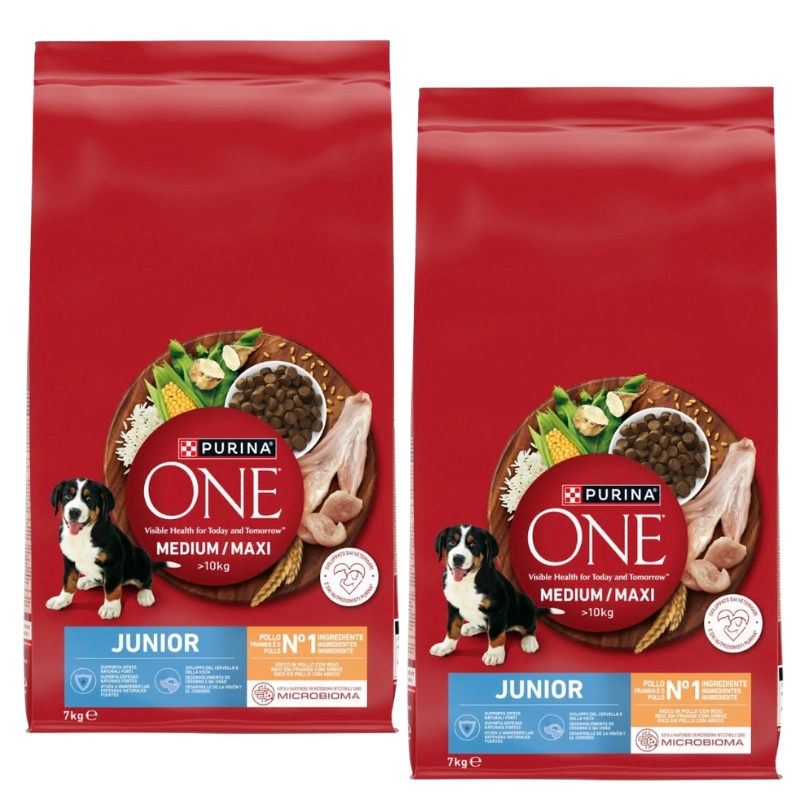 PURINA ONE kurczak z ryżem junior średnie i duże rasy 7 kg × 2