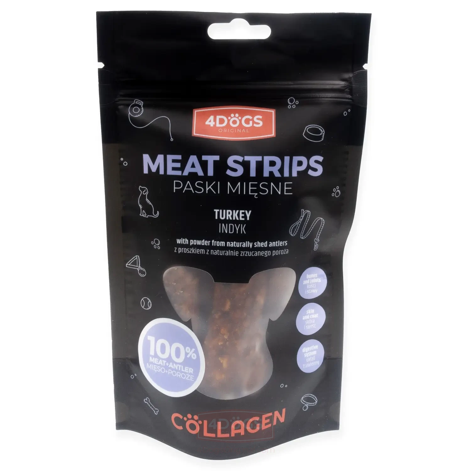 4Dogs Mięsne Paski indyk 100 g