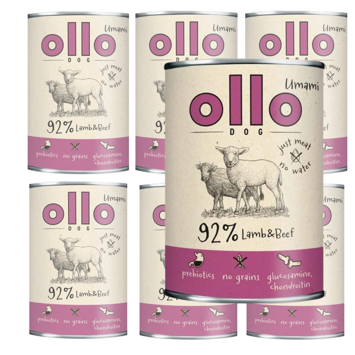 Ollo Umami jagnięcina, wołowina adult 850 g × 6
