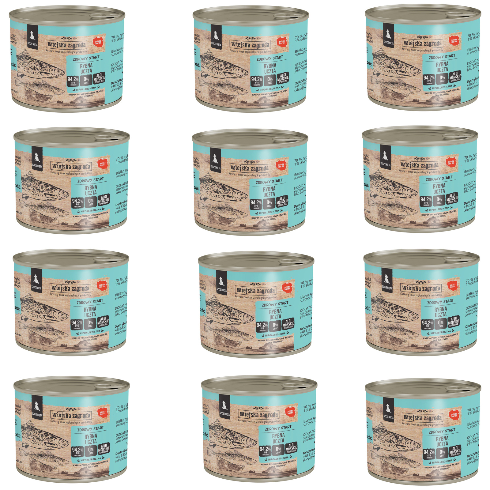 Wiejska Zagroda Rybna Uczta ryba puppy 200 g × 12