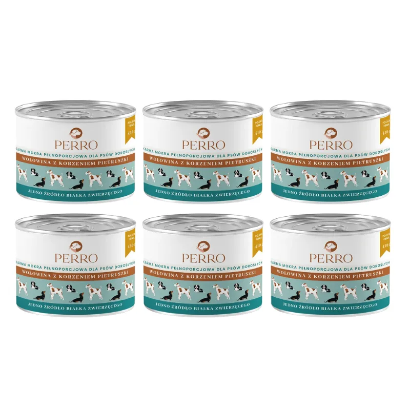 Perro wołowina z korzeniem pietruszki adult 410 g × 6