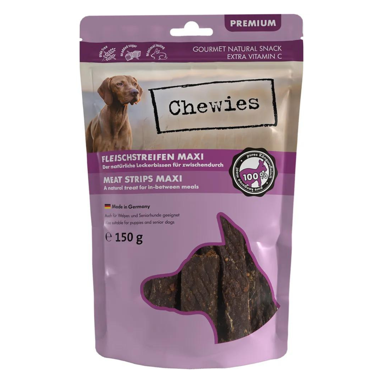 Chewies Meat Strips kangur duże rasy 150 g