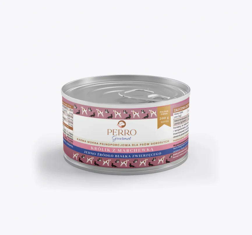 Perro królik, marchewka adult 200 g × 6